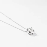 Princess Cut Solitaire Diamond Necklace in 10K White Gold (0.50 ct tw)