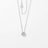 Princess Cut Solitaire Diamond Necklace in 10K White Gold (0.50 ct tw)