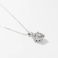 Diamond Cluster Necklace in 10K White Gold (0.25 ct tw)