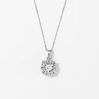 Diamond Cluster Necklace in 10K White Gold (0.25 ct tw)