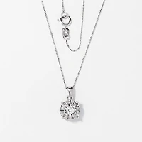 Diamond Cluster Necklace in 10K White Gold (0.25 ct tw)