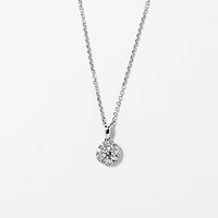 Diamond Cluster Necklace in 14K White Gold (0.40 ct wt)