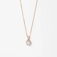 Diamond Cluster Necklace in 10K Rose Gold (0.25 ct tw)