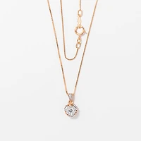 Diamond Cluster Necklace in 10K Rose Gold (0.25 ct tw)