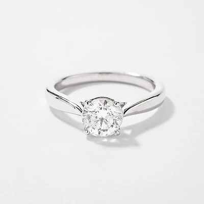 Canadian Diamond Solitaire Engagement Ring 14K White Gold (1.00 ct