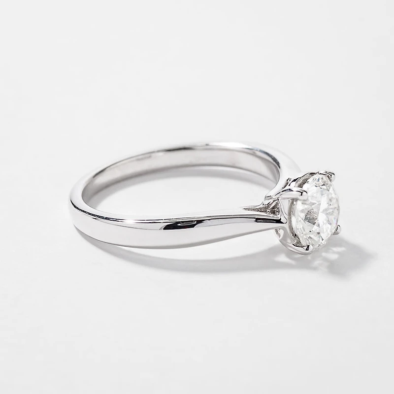 Canadian Diamond Solitaire Engagement Ring 14K White Gold (1.00 ct