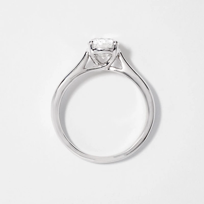 Canadian Diamond Solitaire Engagement Ring 14K White Gold (1.00 ct