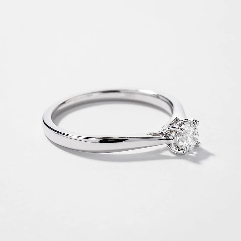 Canadian Diamond Solitaire Engagement Ring 14K White Gold (0.30 ct