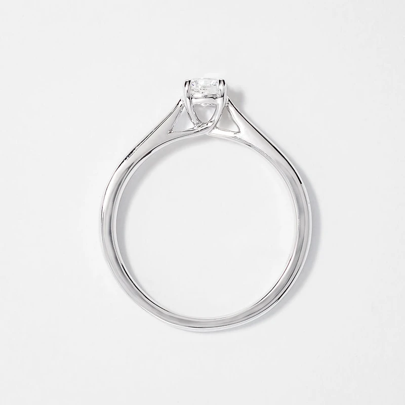 Canadian Diamond Solitaire Engagement Ring 14K White Gold (0.30 ct