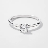 Canadian Diamond Solitaire Engagement Ring 14K White Gold (0.50 ct
