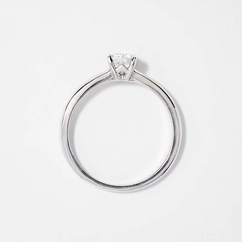 Canadian Diamond Solitaire Engagement Ring 14K White Gold (0.50 ct