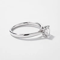Canadian Diamond Solitaire Engagement Ring 14K White Gold