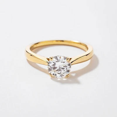 Canadian Diamond Solitaire Engagement Ring 14K Yellow Gold (1.00 ct