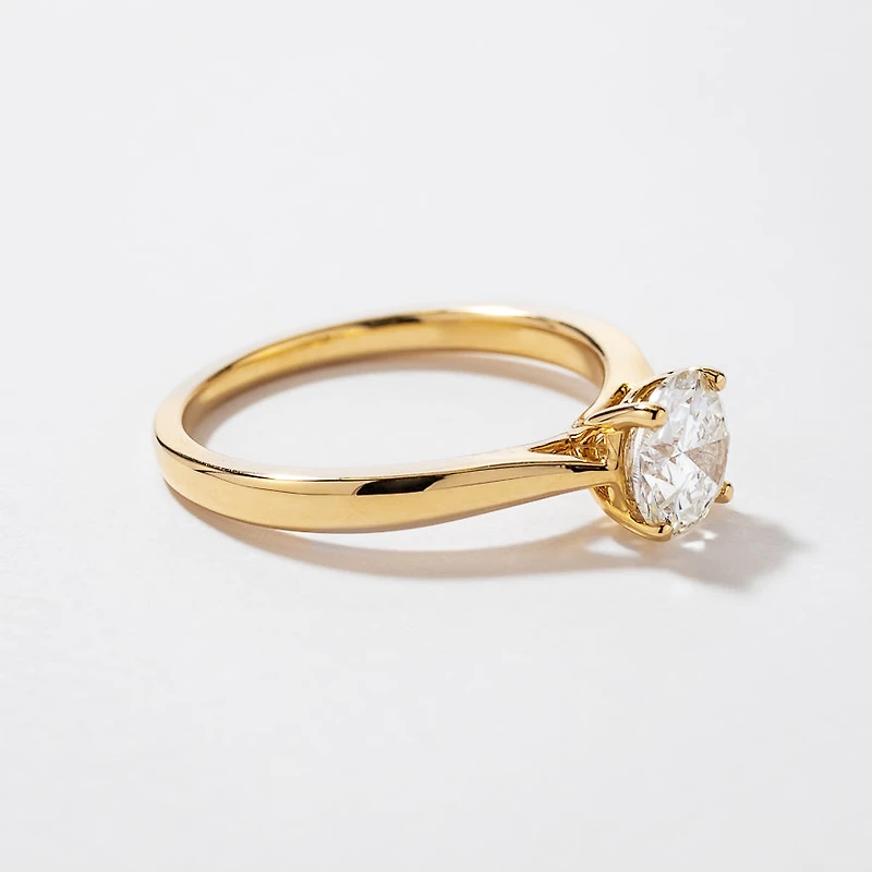 Canadian Diamond Solitaire Engagement Ring 14K Yellow Gold (1.00 ct