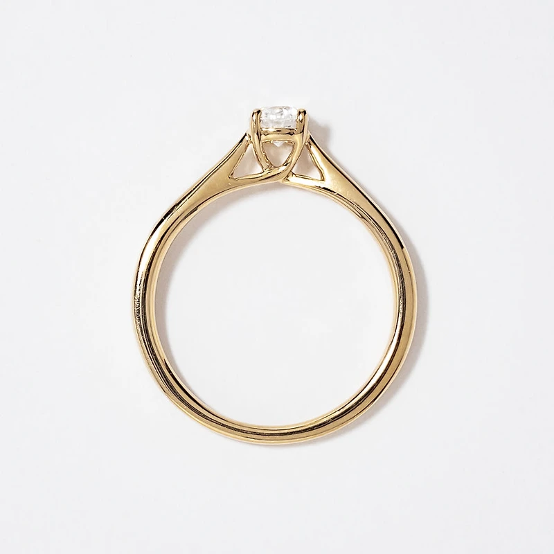 Canadian Diamond Solitaire Engagement Ring 14K Yellow Gold (0.50 ct