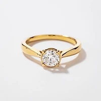 Canadian Diamond Solitaire Engagement Ring 14K Yellow Gold