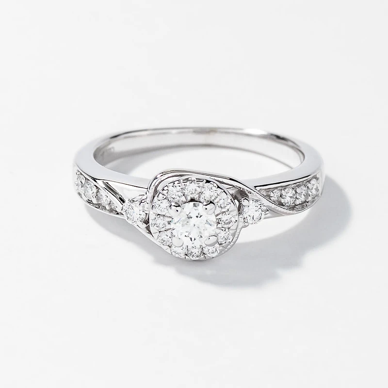 10K White Gold Diamond Engagement Ring (0.50 ct tw)