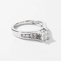 Princess Cut Diamond Engagement Ring in 14K White Gold (0.79 ct tw)