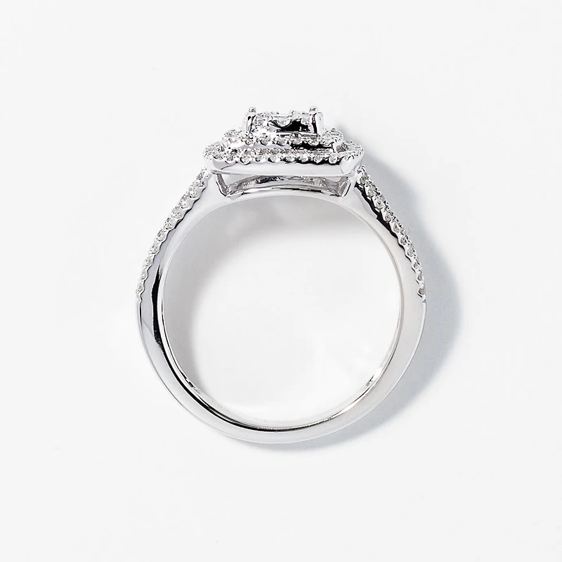 Diamond Cluster Ring 14K White Gold (0.75 ct tw)