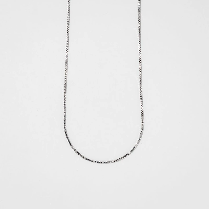 0.70mm Box Chain in 14K White Gold (16")