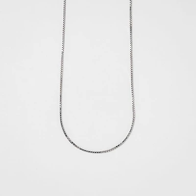0.70mm Box Chain in 14K White Gold (16")