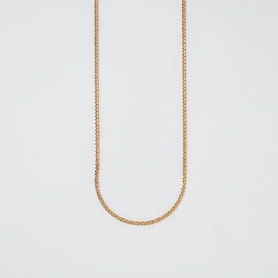 14K Yellow Gold 0.8mm Square Wheat Chain (18")