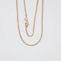 14K Yellow Gold 0.8mm Square Wheat Chain (16")