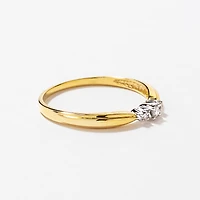Three-Stone Diamond Promise Ring 10K White and Yellow Gold (0.04ct