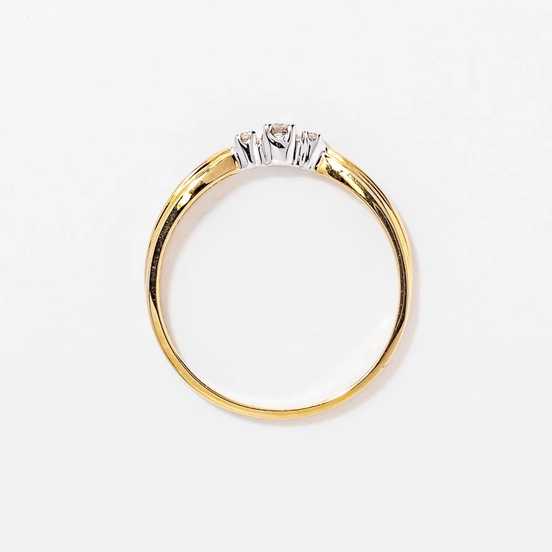 Three-Stone Diamond Promise Ring 10K White and Yellow Gold (0.04ct