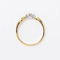 Three-Stone Diamond Promise Ring 10K White and Yellow Gold (0.04ct