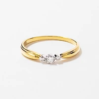 Three-Stone Diamond Promise Ring 10K White and Yellow Gold (0.04ct