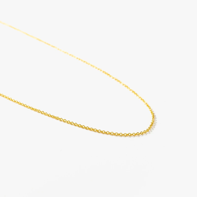 10K Italian Yellow Gold 1mm Round Cable Chain (18")