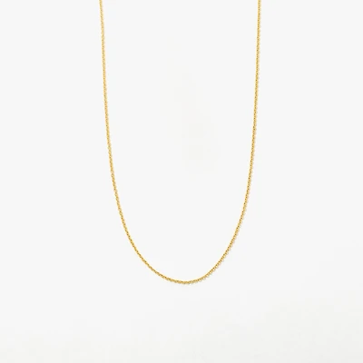 10K Italian Yellow Gold 1mm Round Cable Chain (18")