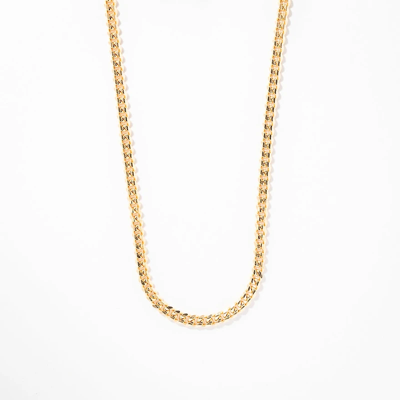 3.5mm Curb Chain in 10K Yellow Gold (22")
