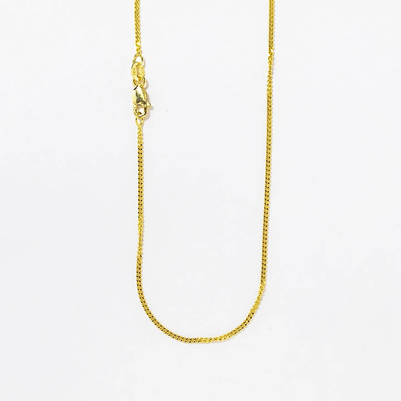 10K Yellow Gold 1.50mm Curb Chain (18")
