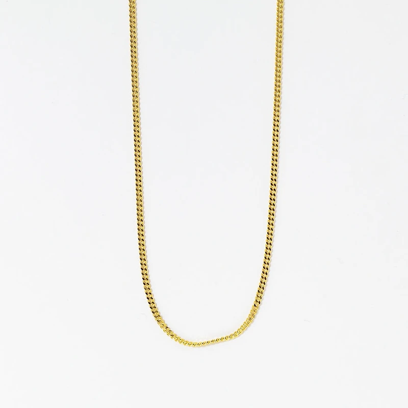 10K Yellow Gold 1.75mm Curb Chain (22")