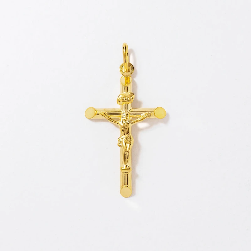Crucifix Cross Pendant in 10K Italian Yellow Gold