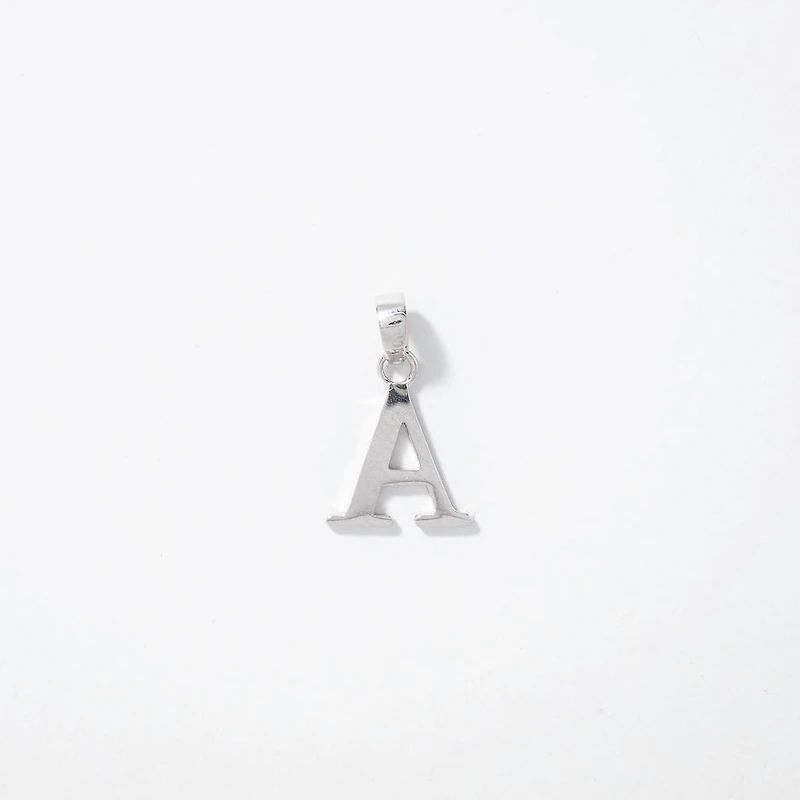 "A" Initial Pendant in 10K White Gold
