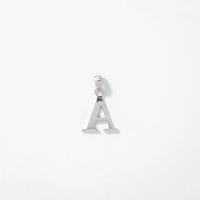"A" Initial Pendant in 10K White Gold