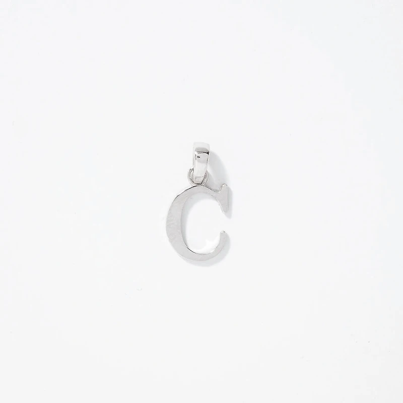 "C" Initial Pendant in 10K White Gold