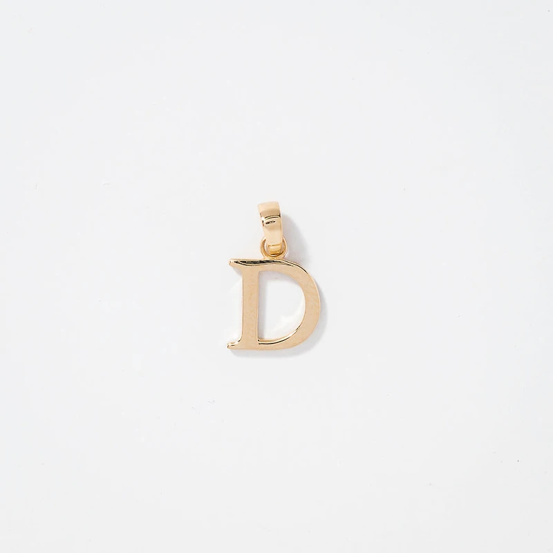 "D" Initial Pendant in 10K Yellow Gold