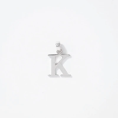 "K" Initial Pendant in 10K White Gold