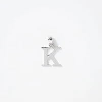 "K" Initial Pendant in 10K White Gold