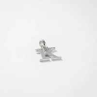 "K" Initial Pendant in 10K White Gold
