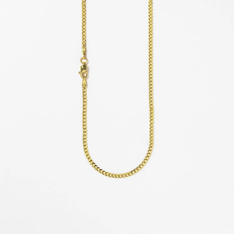 2mm Curb Chain in 10K Italian Yellow Gold (20")