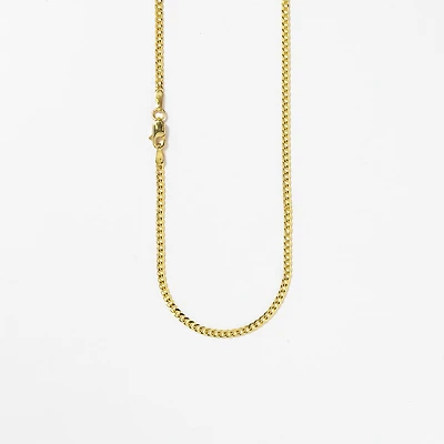 2mm Curb Chain in 10K Italian Yellow Gold (20")