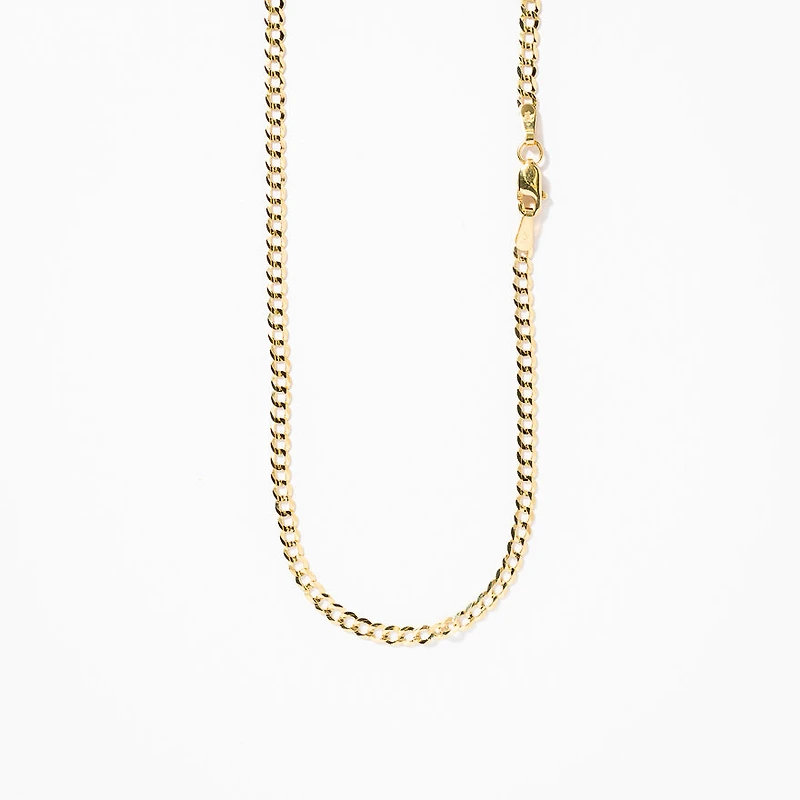 2.6mm Curb Chain in 10K Yellow Gold (20")