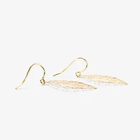 Cutout Leaf Earrings in 10K Yellow Gold
