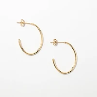 Oval Hoop Stud Earrings in 10K Yellow Gold