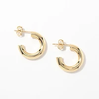 4x18mm Hoop Stud Earrings in 10K Yellow Gold